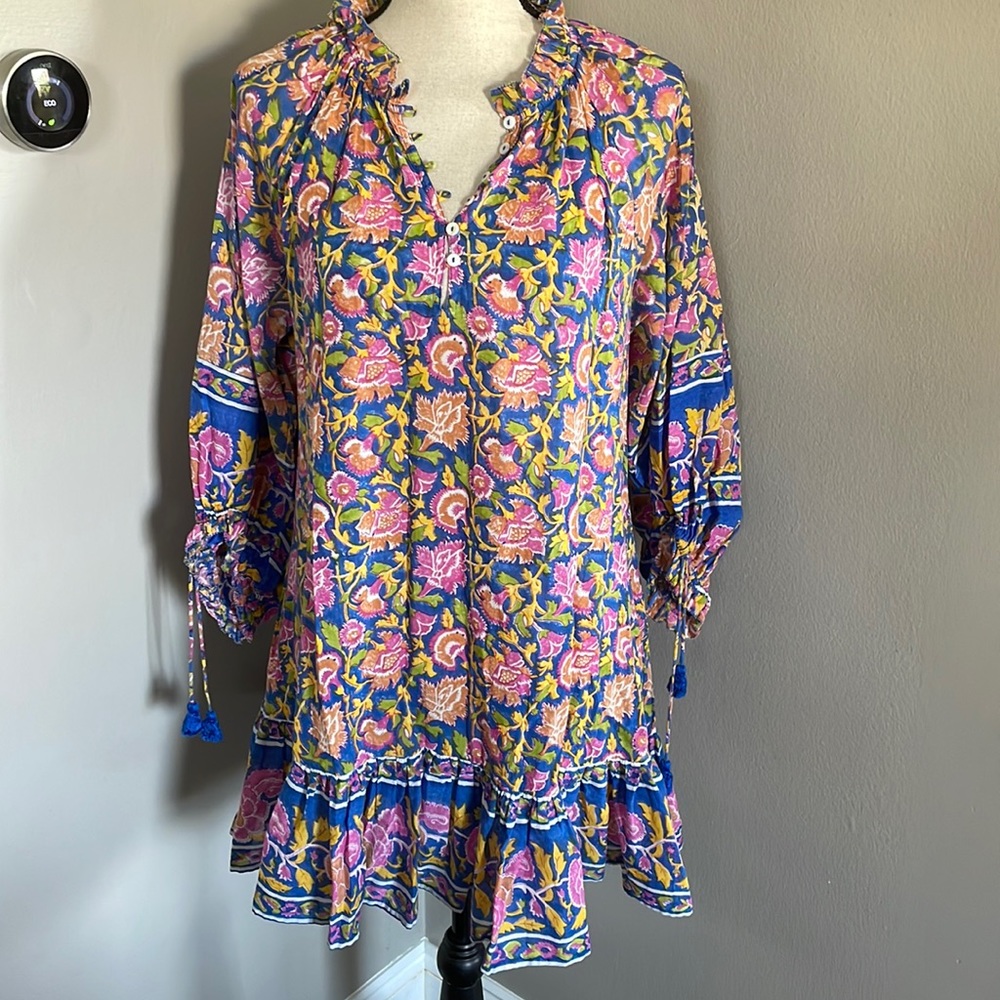 CLEOBELLA dress 
Cleobella
Marci Puff-Sleeve Floral Mini Dress kaftan - Picture 2 of 11
